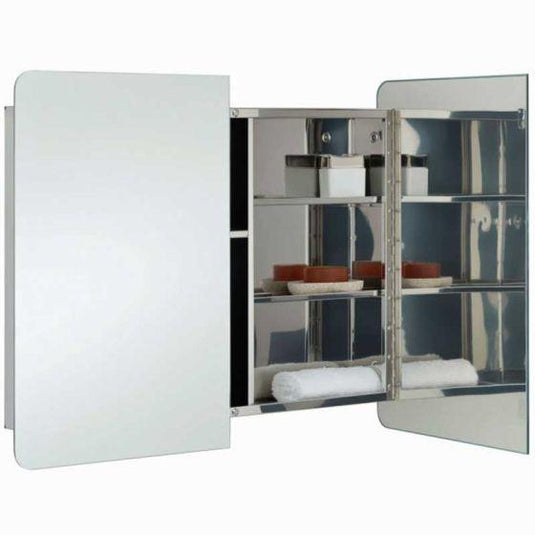 RAK Ceramics Duo Stainless Steel Double Cabinet With Mirrored Doors - 12SL380 - Envy Bathrooms Ltd