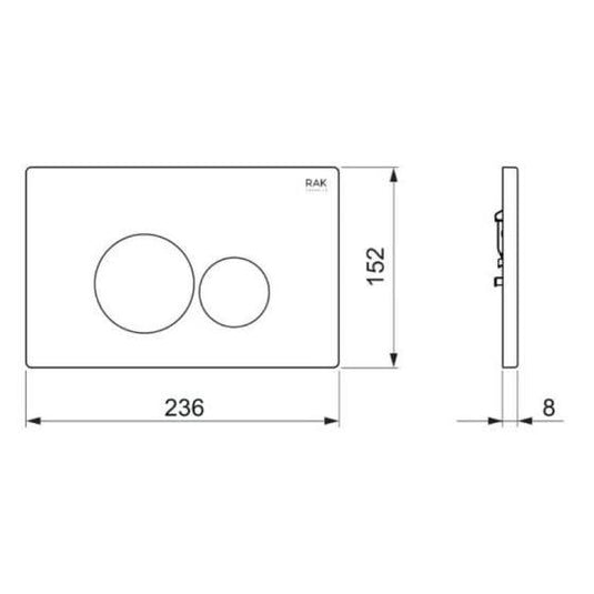 RAK Ceramics Ecofix Dual Flush Plate with Polished Chrome Surrounding Round Push Plates Matt Chrome - FSRAKPPL001 - Envy Bathrooms Ltd