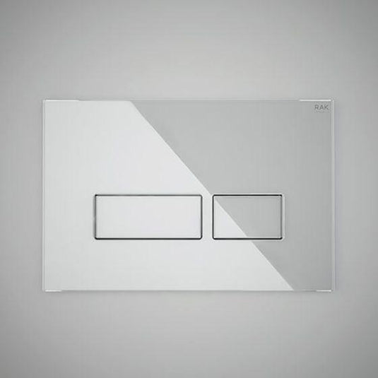 RAK Ceramics Ecofix Dual Flush Plate with Rectangular Push Plates White Glass - FSRAKPPL011 - Envy Bathrooms Ltd