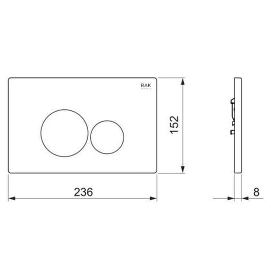 RAK Ceramics Ecofix Dual Flush Plate with Round Push Plates Matt Cappuccino - FSRAKPPL003514 - Envy Bathrooms Ltd