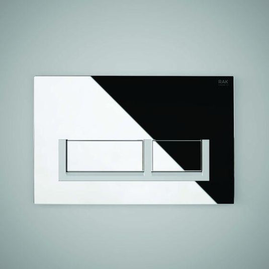 RAK Ceramics Ecofix Flush Plate With Matt Chrome Surrounding Rectangular Push Plates - Polished Chrome - FSRAKPPL002 - Envy Bathrooms Ltd