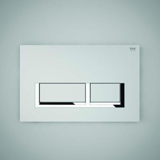 RAK Ceramics Ecofix Rectangular Dual Flush Push Plate - Matt Chrome - FS04RAKCPM8C - Envy Bathrooms Ltd