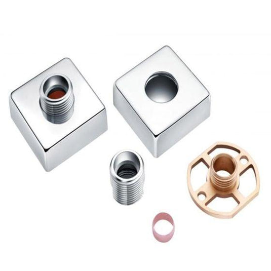 RAK Ceramics Exposed Square Shower Bar Mixer Easy Fitting Kit Pair - Chrome - RAKSHW5002 - Envy Bathrooms Ltd