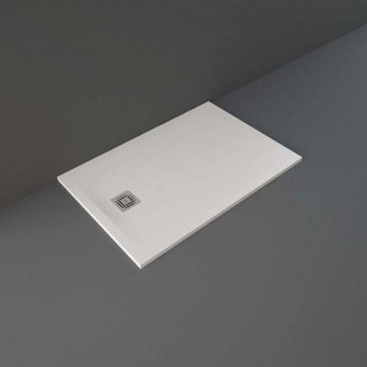 RAK Ceramics Feeling 1200 x 800mm Stone Effect Shower Tray with Anti-Slip - White - RFST080120S500 - Envy Bathrooms Ltd