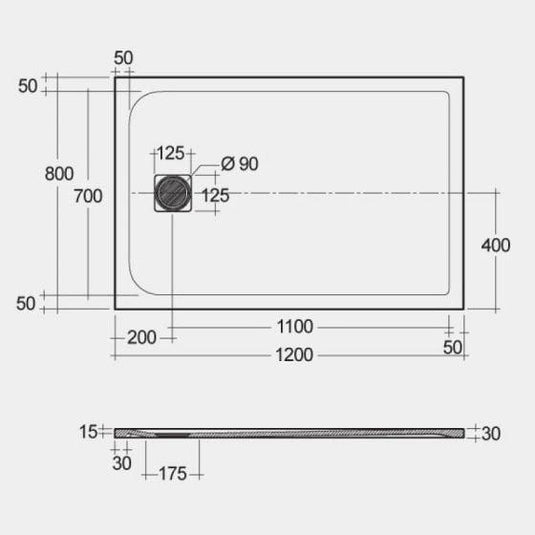 RAK Ceramics Feeling 1200 x 800mm Stone Effect Shower Tray with Anti-Slip - White - RFST080120S500 - Envy Bathrooms Ltd