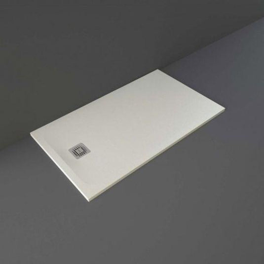 RAK Ceramics Feeling 1400 x 800mm Stone Effect Shower Tray with Anti-Slip - Greige - RFST080140S505 - Envy Bathrooms Ltd