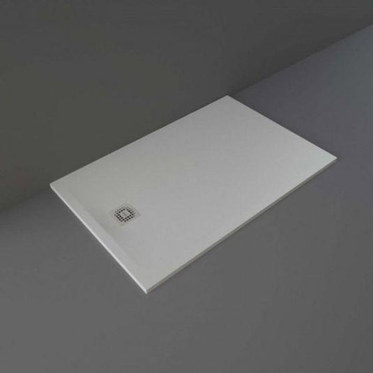 RAK Ceramics Feeling 1400 x 900mm Stone Effect Shower Tray with Anti-Slip - Grey - RFST090140S503 - Envy Bathrooms Ltd