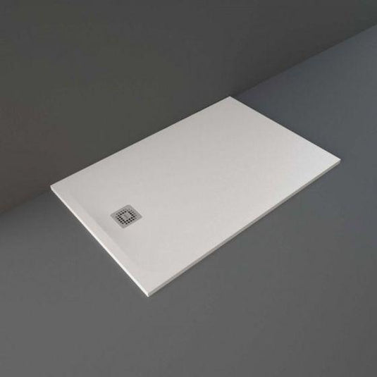 RAK Ceramics Feeling 1400 x 900mm Stone Effect Shower Tray with Anti-Slip - White - RFST090140S500 - Envy Bathrooms Ltd