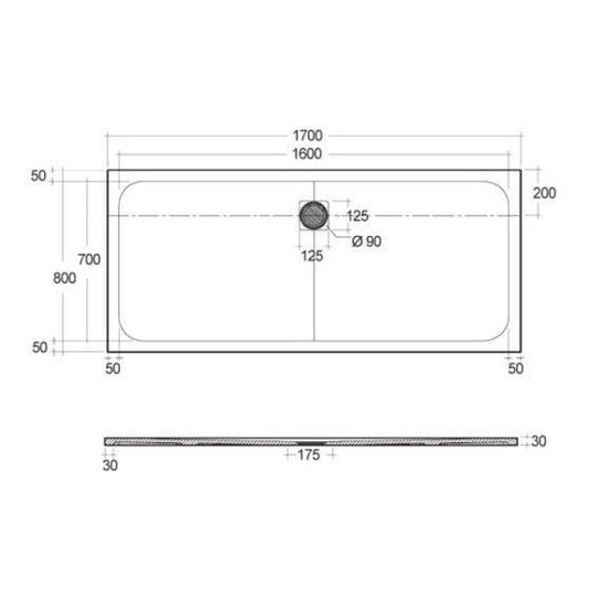 RAK Ceramics Feeling 1700 x 800mm Bath Replacement Shower Tray RAK Ceramics Solid - Cappuccino - RFBR080170S514 - Envy Bathrooms Ltd