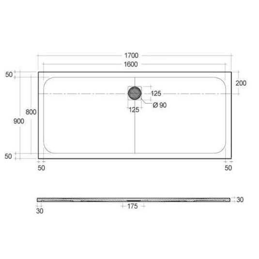 RAK Ceramics Feeling 1700 x 900mm Bath Replacement Shower Tray RAK Ceramics Solid - Cappuccino - RFBR090170S514 - Envy Bathrooms Ltd