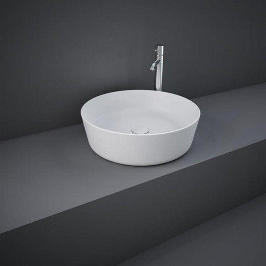 RAK Ceramics Feeling 42cm Round Slim Countertop Wash Basin - Matt White - FEECT4200500A - Envy Bathrooms Ltd