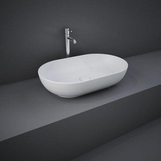 RAK Ceramics Feeling 55cm Oval Slim Countertop Wash Basin - Matt White - FEECT5500500A - Envy Bathrooms Ltd