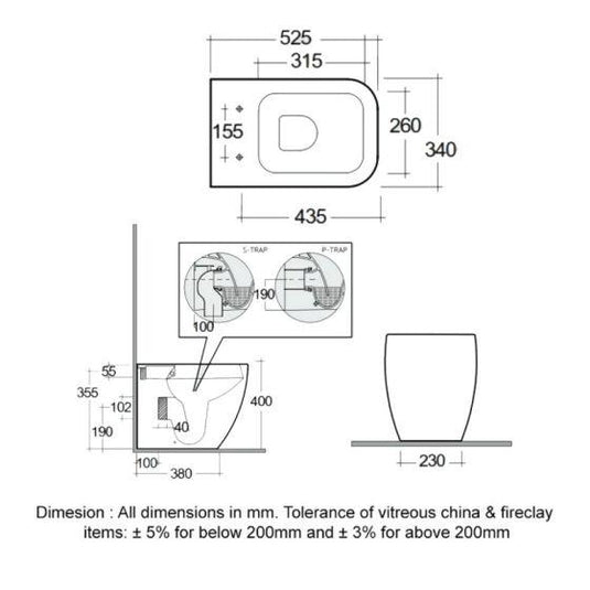 RAK Ceramics Feeling Rimless Back to Wall Toilet Pan - Matt Greige - MP34505A - Envy Bathrooms Ltd