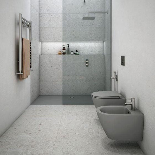 RAK Ceramics Feeling Rimless Back to Wall Toilet Pan - Matt Grey - MP34503A - Envy Bathrooms Ltd