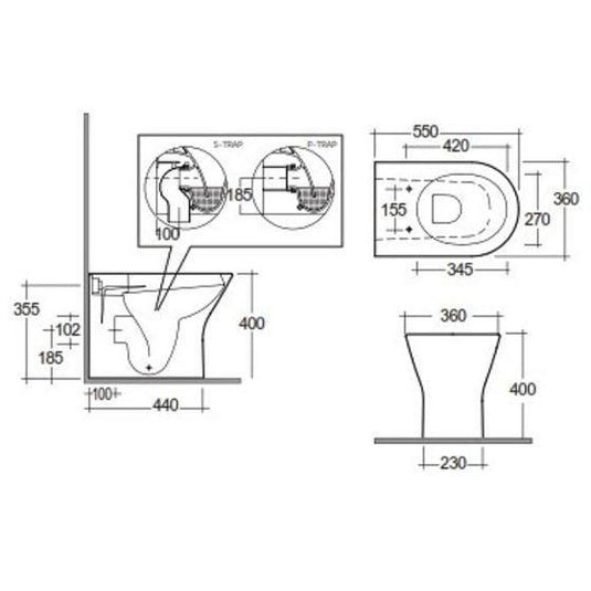 RAK Ceramics Feeling Rimless Back to Wall Toilet Pan - Matt Cappuccino - RST19514A - Envy Bathrooms Ltd