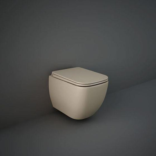 RAK Ceramics Feeling Rimless Wall Hung Pan - Matt Cappuccino - MP13514A - Envy Bathrooms Ltd