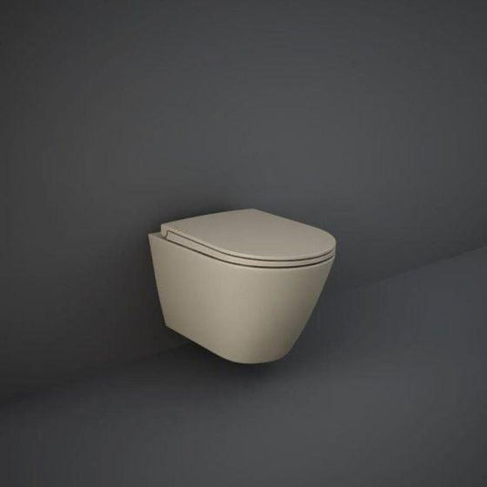 RAK Ceramics Feeling Rimless Wall Hung Pan - Matt Cappuccino - RST23514A - Envy Bathrooms Ltd