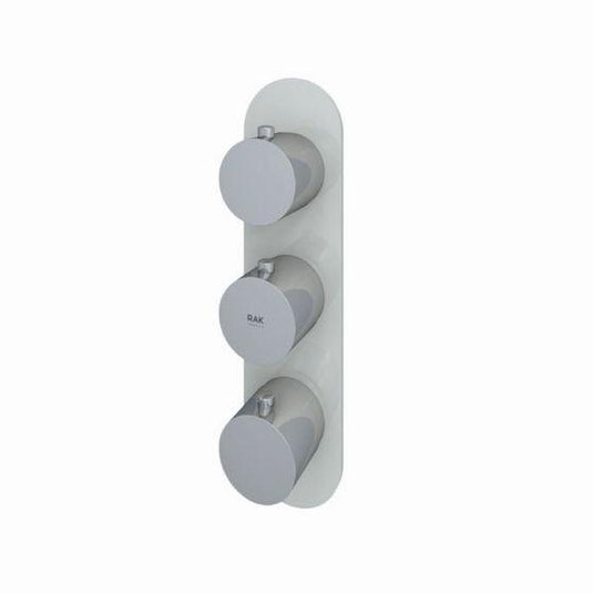 RAK Ceramics Feeling Round Shower Valve Dual Outlet Thermostatic - Greige - RAKFSV2505R - Envy Bathrooms Ltd