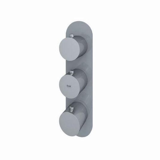 RAK Ceramics Feeling Round Shower Valve Dual Outlet Thermostatic - Grey - RAKFSV2503R - Envy Bathrooms Ltd