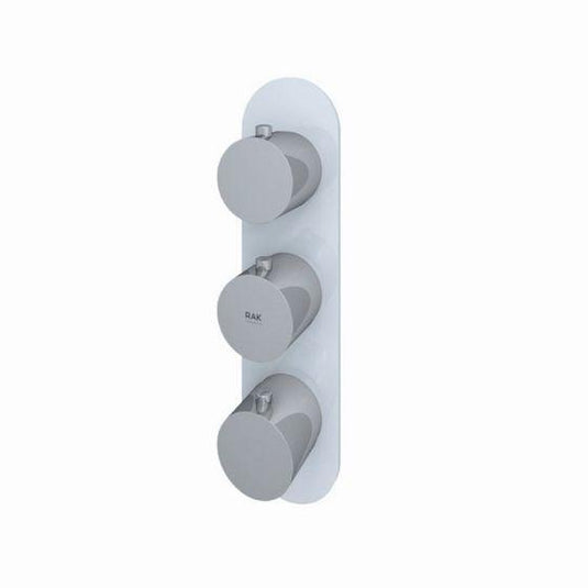 RAK Ceramics Feeling Round Shower Valve Dual Outlet Thermostatic - White - RAKFSV2500R - Envy Bathrooms Ltd