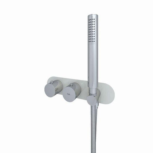 RAK Ceramics Feeling Round Shower Valve Horizontal Dual Outlet Thermostatic - Greige - RAKFSV2505RHS - Envy Bathrooms Ltd