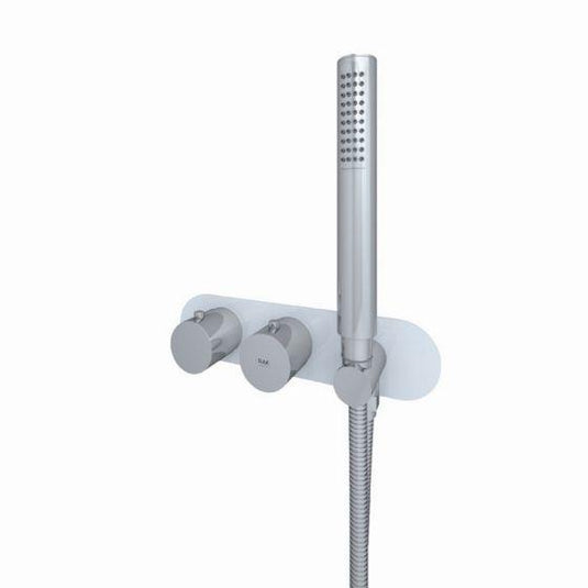 RAK Ceramics Feeling Round Shower Valve Horizontal Dual Outlet Thermostatic - White - RAKFSV2500RHS - Envy Bathrooms Ltd