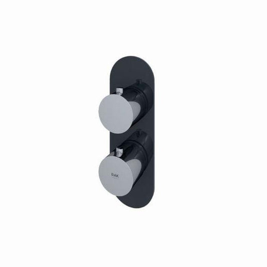 RAK Ceramics Feeling Round Shower Valve Single Outlet Thermostatic - Black - RAKFSV1504R - Envy Bathrooms Ltd