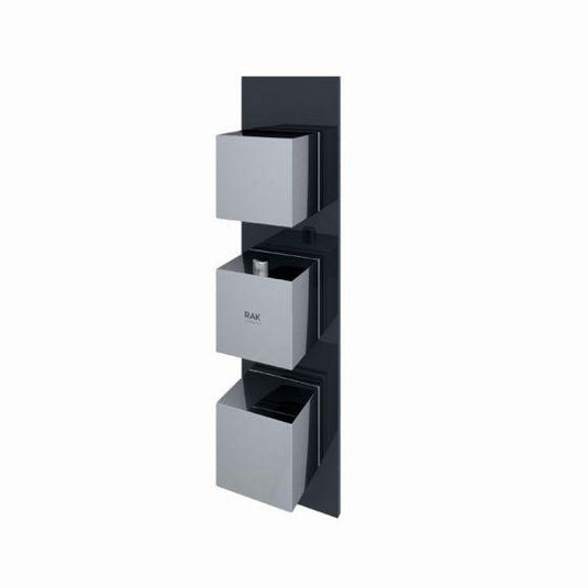 RAK Ceramics Feeling Square Shower Valve Dual Outlet Thermostatic - Black - RAKFSV2504S - Envy Bathrooms Ltd