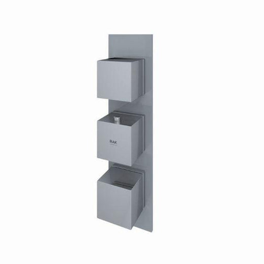 RAK Ceramics Feeling Square Shower Valve Dual Outlet Thermostatic - Grey - RAKFSV2503S - Envy Bathrooms Ltd