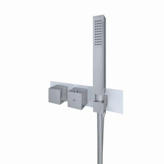 RAK Ceramics Feeling Square Shower Valve Horizontal Dual Outlet Thermostatic - White - RAKFSV2500SHS - Envy Bathrooms Ltd