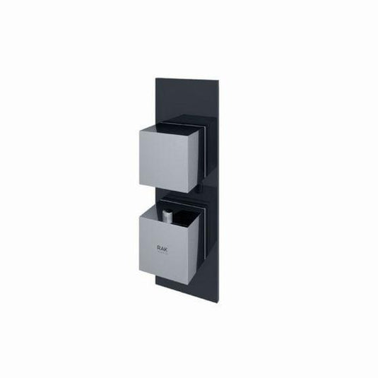 RAK Ceramics Feeling Square Shower Valve Single Outlet Thermostatic - Black - RAKFSV1504S - Envy Bathrooms Ltd