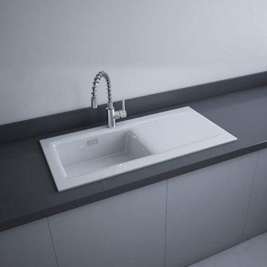 RAK Ceramics Gourmet Dream 2 Kitchen Sink 1 Bowl with Reversible Drainer - OC172AWHA - Envy Bathrooms Ltd