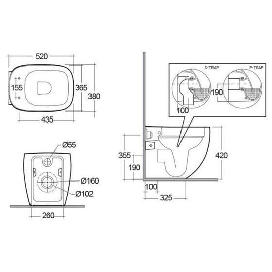 RAK Ceramics Illusion Rimless Back to Wall Toilet Pan - Alpine White - ILLWC1346AWHA - Envy Bathrooms Ltd