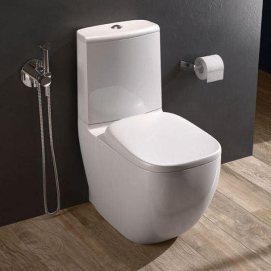 RAK Ceramics Illusion Rimless Close Coupled Toilet Pan - Alpine White - ILLWC1146AWHA - Envy Bathrooms Ltd