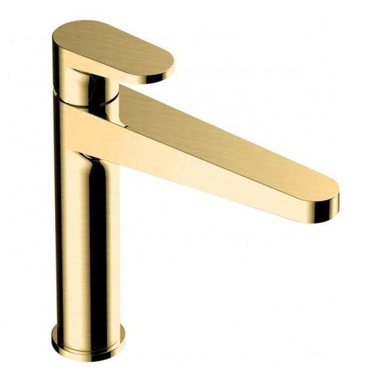 RAK Ceramics Ischia Mid Height Basin Mixer - Brushed Gold - RAKISH3016G - Envy Bathrooms Ltd