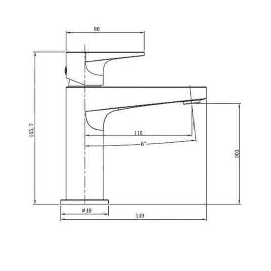 RAK Ceramics Ischia Standard Basin Mixer - Matt Black - RAKISH3001B - Envy Bathrooms Ltd