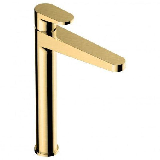 RAK Ceramics Ischia Tall Basin Mixer - Brushed Gold - RAKISH3003G - Envy Bathrooms Ltd