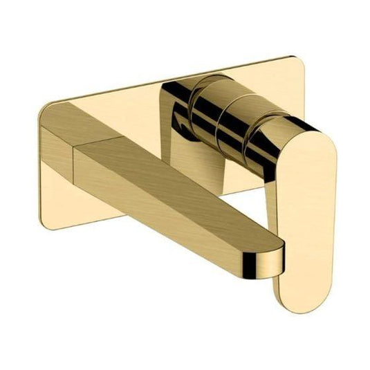 RAK Ceramics Ischia Wall Mounted Basin Mixer With Back Plate - Brushed Gold - RAKISH3007G - Envy Bathrooms Ltd