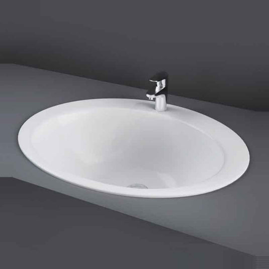 RAK Ceramics Jessica 53cm Inset Basin - 1 Tap Hole With No Overflow - OC37AAWHA - Envy Bathrooms Ltd