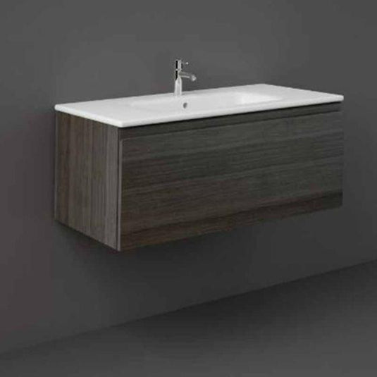 RAK Ceramics Joy Uno Wall Hung Vanity Unit 100cm - Moka Walnut - UNOWH100MOK - Envy Bathrooms Ltd