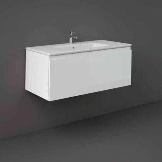 RAK Ceramics Joy Uno Wall Hung Vanity Unit 100cm - Pure White - UNOWH100PWH - Envy Bathrooms Ltd