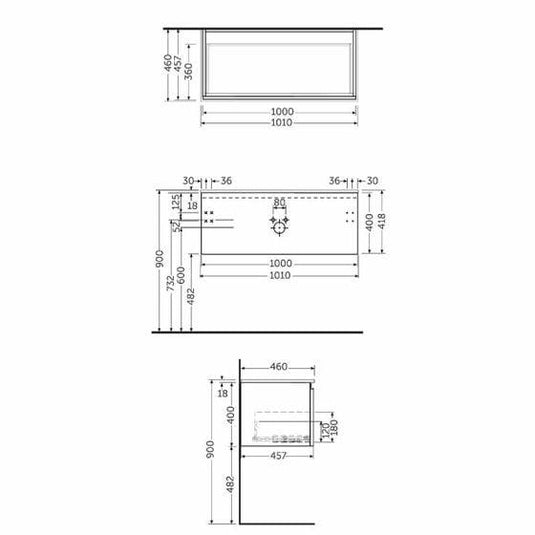 RAK Ceramics Joy Uno Wall Hung Vanity Unit 100cm - Scandinavian Oak - UNOWH100SOK - Envy Bathrooms Ltd