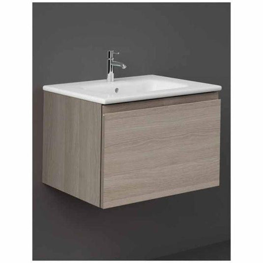 RAK Ceramics Joy Uno Wall Hung Vanity Unit 60cm - Grey Elm - UNOWH060EGY - Envy Bathrooms Ltd