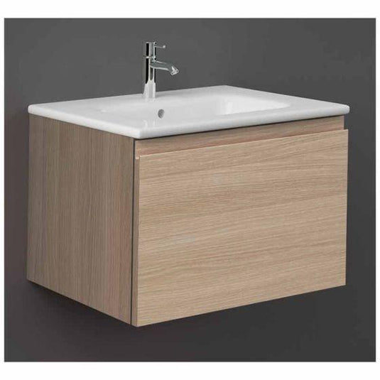 RAK Ceramics Joy Uno Wall Hung Vanity Unit 60cm - Scandinavian Oak - UNOWH060SOK - Envy Bathrooms Ltd