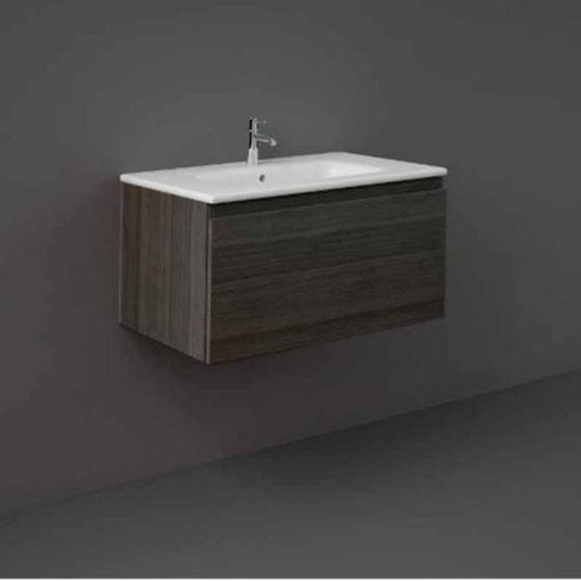 RAK Ceramics Joy Uno Wall Hung Vanity Unit 80cm - Moka Walnut - UNOWH080MOK - Envy Bathrooms Ltd