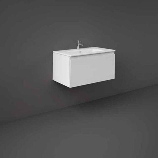 RAK Ceramics Joy Uno Wall Hung Vanity Unit 80cm - Pure White - UNOWH080PWH - Envy Bathrooms Ltd