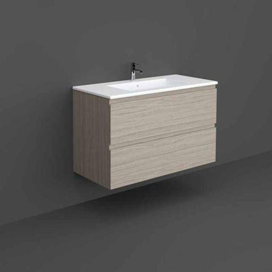 RAK Ceramics Joy Wall Hung Vanity Unit 100cm - Grey Elm - JOYWH100EGY - Envy Bathrooms Ltd