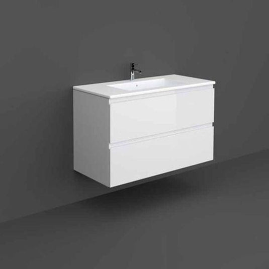 RAK Ceramics Joy Wall Hung Vanity Unit 100cm - Pure White - JOYWH100PWH - Envy Bathrooms Ltd