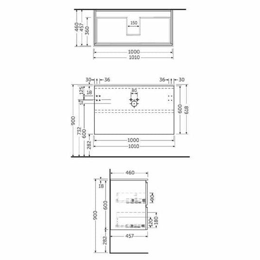 RAK Ceramics Joy Wall Hung Vanity Unit 100cm - Pure White - JOYWH100PWH - Envy Bathrooms Ltd