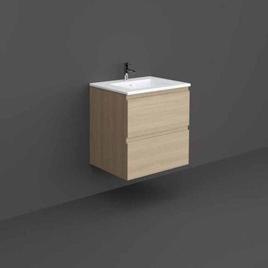 RAK Ceramics Joy Wall Hung Vanity Unit 60cm - Scandinavian Oak - JOYWH060SOK - Envy Bathrooms Ltd